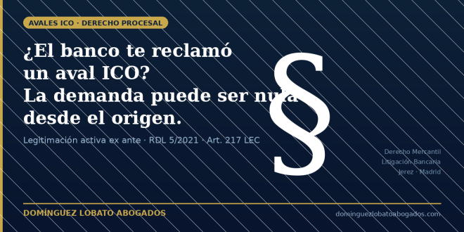 Abogado especialista en avales ICO y legitimación activa - Domínguez Lobato Abogados