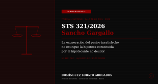 STS 321/2026 Tribunal Supremo Sancho Gargallo — exoneración pasivo insatisfecho hipotecante no deudor