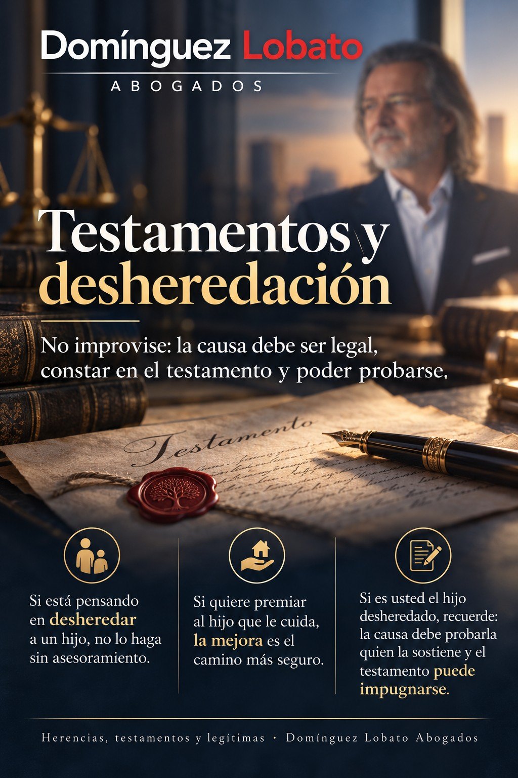 Testamentos y desheredación: la causa debe ser legal, constar en el testamento y poder probarse. Domínguez Lobato Abogados